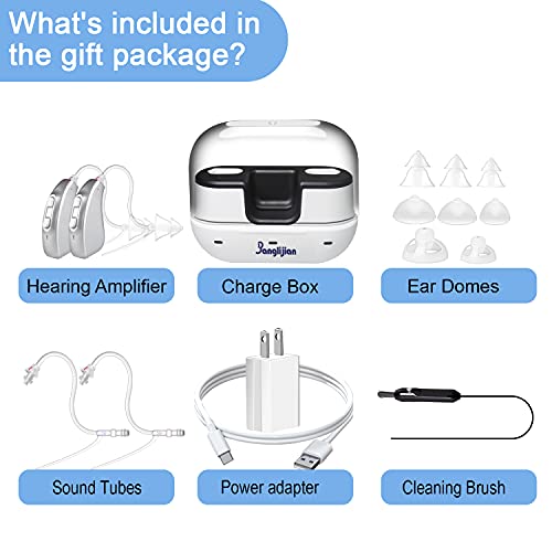Banglijian Hearing Aids Rechargeable for Adults Seniors, Magnetic Contact Cha...
