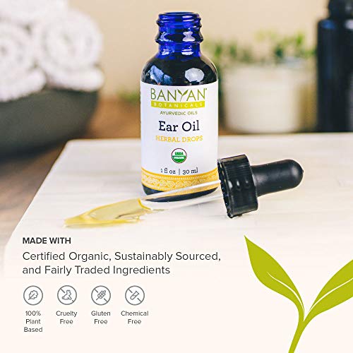 Banyan Botanicals Ear Oil – Organic Herbal Drops with Ashwagandha, Bilva & Ga...
