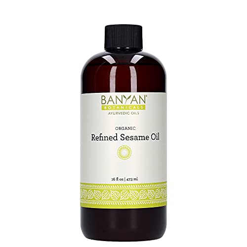 Banyan Botanicals Refined Sesame Oil - USDA Organic, 16 oz - Unscented Tradit...