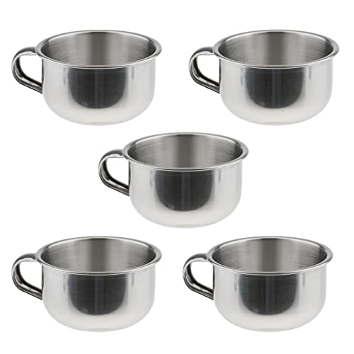 Baoblaze Bulk Lot of 5 Pieces Mens Beard Shaving Bowl Mugs Cup - Stainless st...