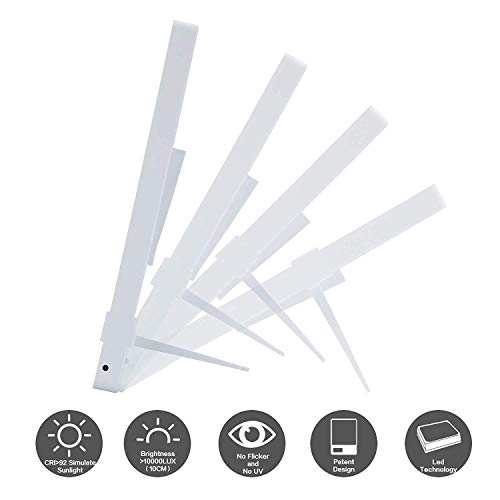 Light Therapy Lamp,Blue Energy Light Lamp,White&Bule Lights,UV Free 10000 Lux...