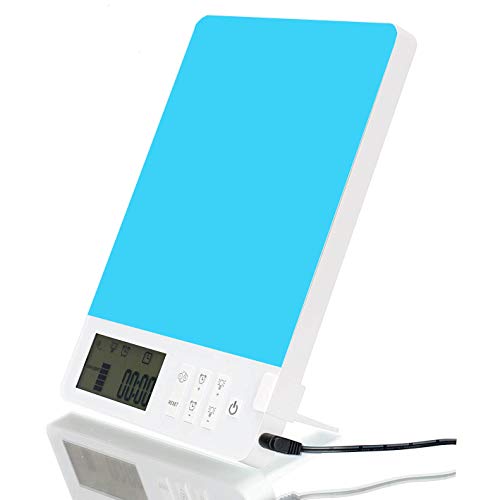 Light Therapy Lamp,Blue Energy Light Lamp,White&Bule Lights,UV Free 10000 Lux...