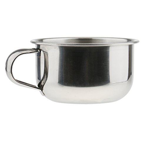 Baosity 5 Pc Durable Stainless Steel Mens Barber Shaving Mug Bowl Soap Cup fo...