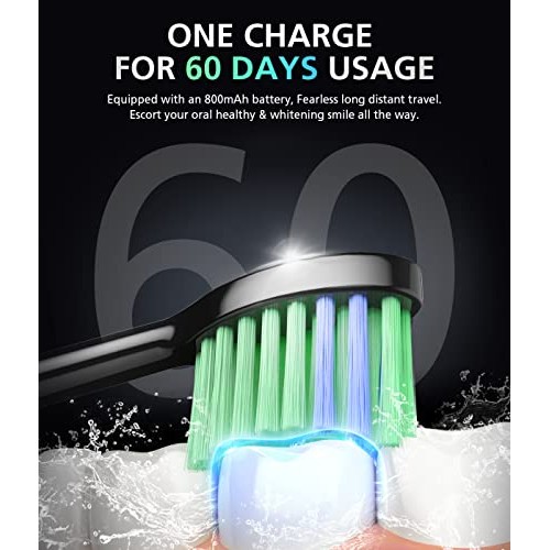Sonic Electric Toothbrush with 8 Brush Heads for Adults, BAOVERI Rechargeable...