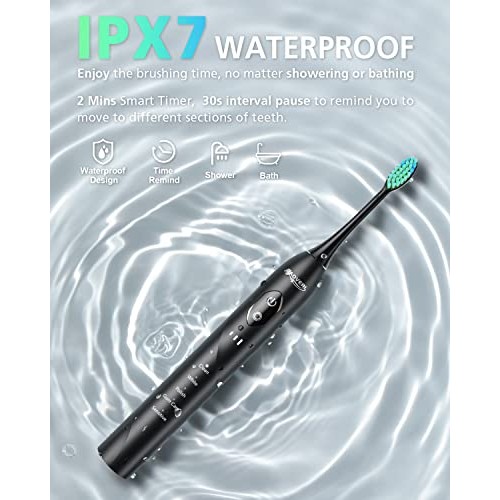 Sonic Electric Toothbrush with 8 Brush Heads for Adults, BAOVERI Rechargeable...