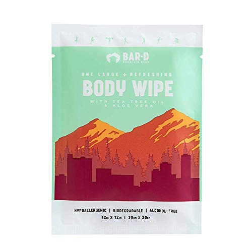 Bar-D Cleansing Face & Body Wipes For Women and Men - Individually Wrapped Bi...