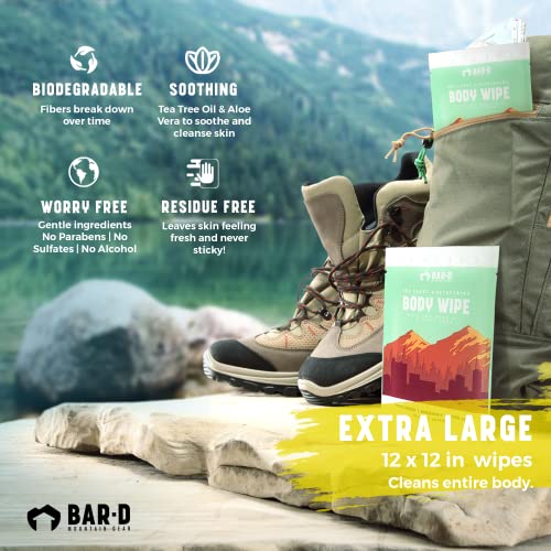 Bar-D Cleansing Face & Body Wipes For Women and Men - Individually Wrapped Bi...
