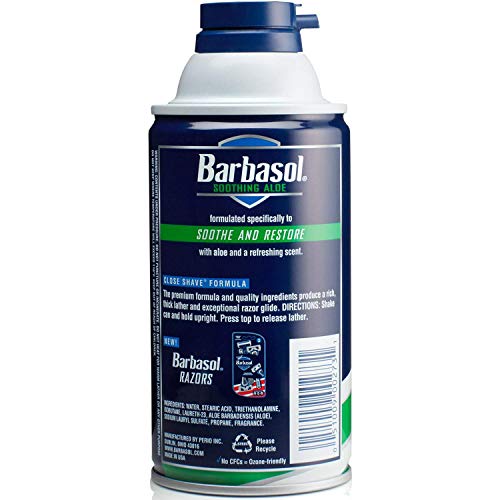 Barbasol Soothing Aloe Thick & Rich Shaving Cream 10 Oz (2 Pack)