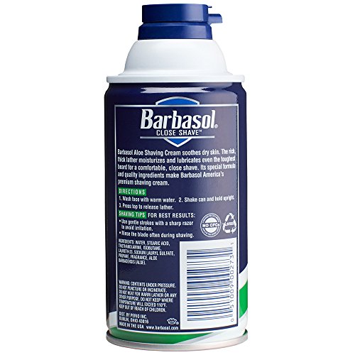 Barbasol Soothing Aloe Thick and Rich Shaving Cream for Men, 10 oz (Pack of 6)