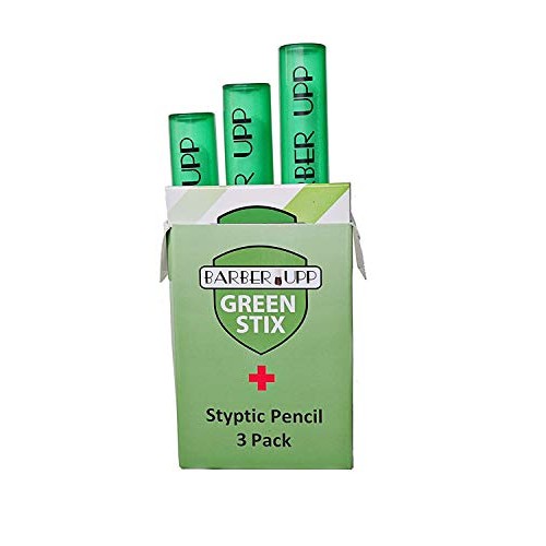 BarberUpp Green Stix + Styptic Pencil Set - Aluminum Sulfate Anti-Bleed Acces...