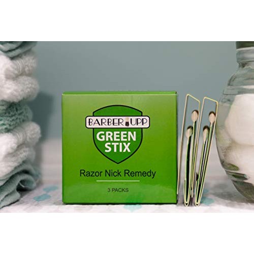 BARBERUPP Styptic Stick Shave Accessories (Green Stix, 3 Pack) Stops Bleeding...