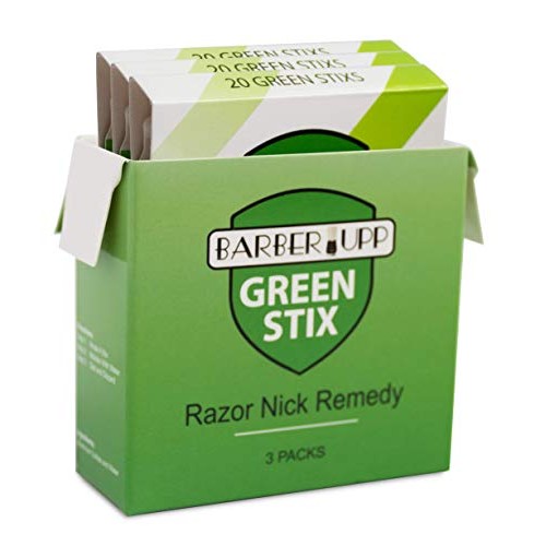 BARBERUPP Styptic Stick Shave Accessories (Green Stix, 3 Pack) Stops Bleeding...