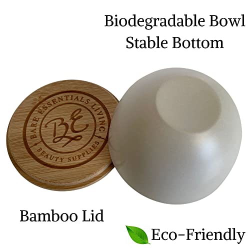 Clay Face Mask Mixing Bowl Set- Kit with Bamboo Lid, Spoon, Dual Sided Face M...