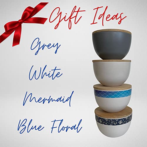 Clay Face Mask Mixing Bowl Set- Kit with Bamboo Lid, Spoon, Dual Sided Face M...