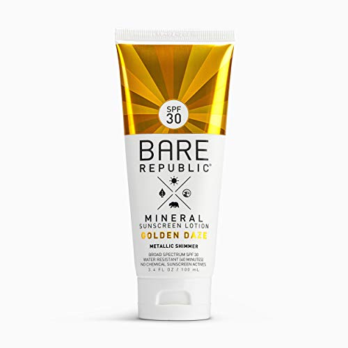 Bare Republic Mineral Sunscreen & Sunblock Shimmer Body Lotion with Zinc Oxid...