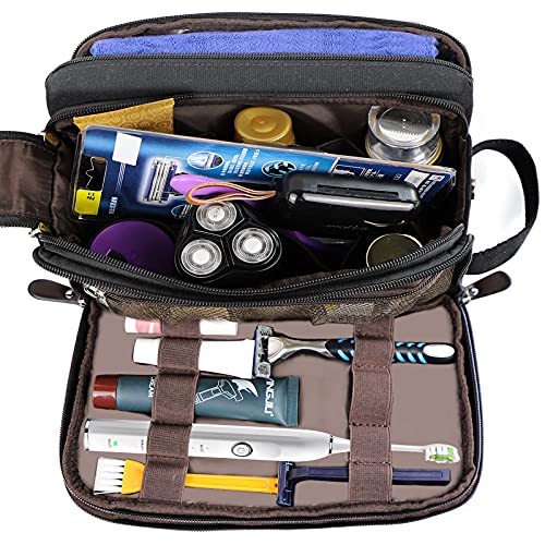 Toiletry Bag for Men,Barileadle Shaving Kit Bag Dopp Kit Water-Resistant Canv...