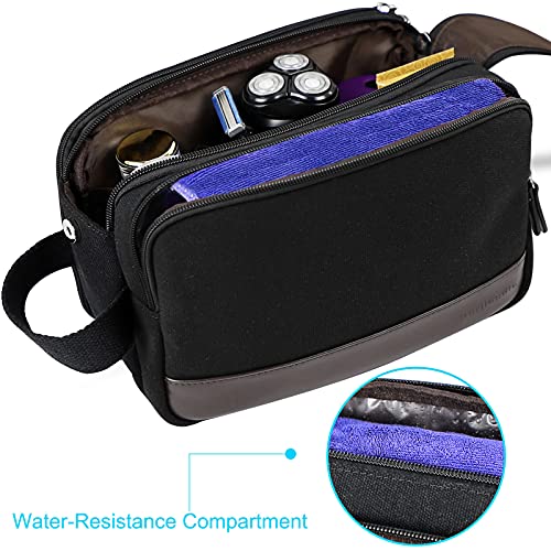Toiletry Bag for Men,Barileadle Shaving Kit Bag Dopp Kit Water-Resistant Canv...