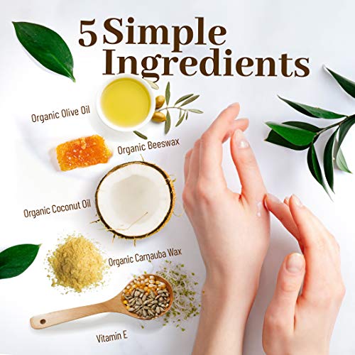 Organic Cuticle Balm - Natural, Made in USA (1.75oz Large Size) USDA Certifie...