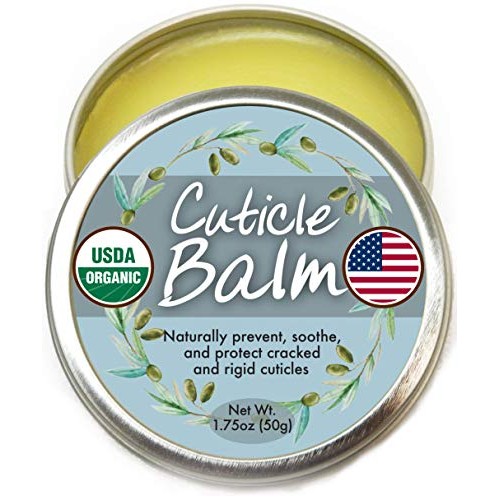 Organic Cuticle Balm - Natural, Made in USA (1.75oz Large Size) USDA Certifie...