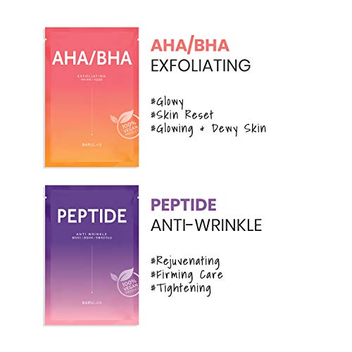 Barulab Sheet Mask, Vegan Facial sheet mask, Korean Face mask, 10pack Assorte...