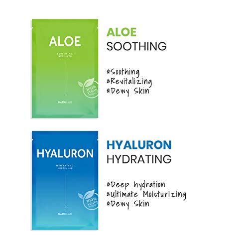 Barulab Sheet Mask, Vegan Facial sheet mask, Korean Face mask, 10pack Assorte...