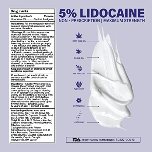 Base Labs 5% Lidocaine Numbing Cream for Tattoos, Piercings, Waxing - 4 FL oz...