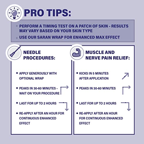 Base Labs 5% Lidocaine Numbing Cream for Tattoos, Piercings, Waxing - 4 FL oz...