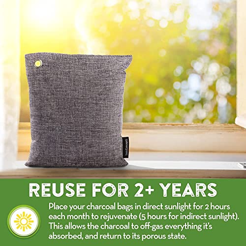 Nature Fresh Charcoal Bags Odor Absorber (4 Pack), Bamboo Charcoal Air Purify...