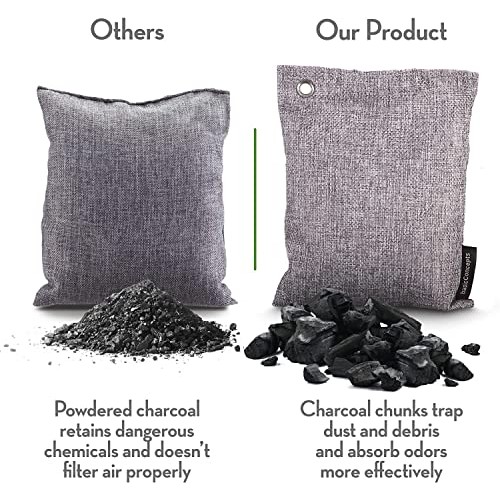Nature Fresh Charcoal Bags Odor Absorber (4 Pack), Bamboo Charcoal Air Purify...