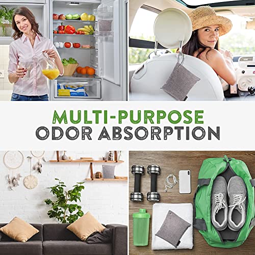 Nature Fresh Charcoal Bags Odor Absorber (4 Pack), Bamboo Charcoal Air Purify...