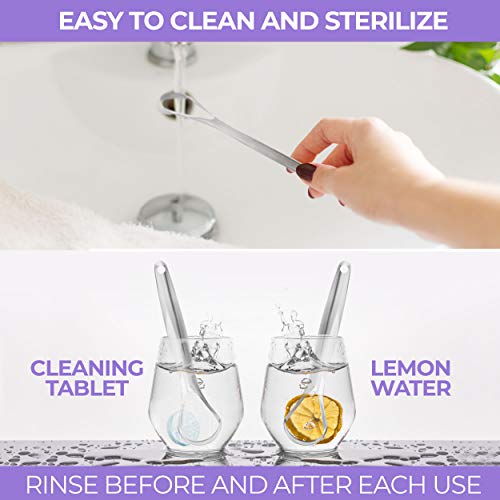 Tongue Scraper (2 Pack), Reduce Bad Breath (Medical Grade), Stainless Steel T...