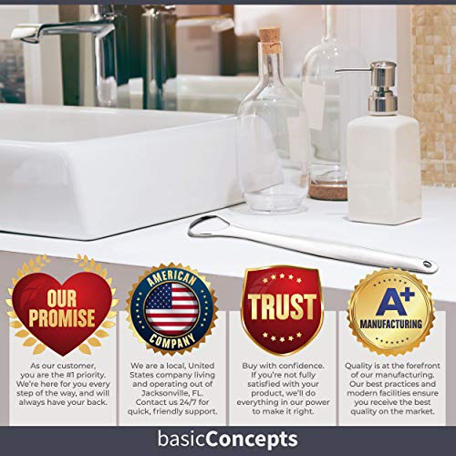 Tongue Scraper (2 Pack), Reduce Bad Breath (Medical Grade), Stainless Steel T...