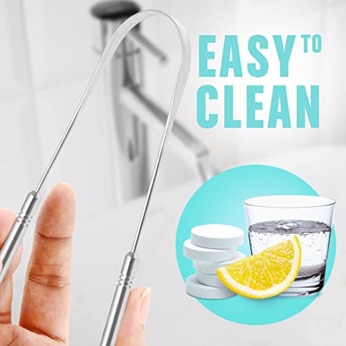 Tongue Scraper (3 Pack), Reduce Bad Breath (Medical Grade), Stainless Steel T...