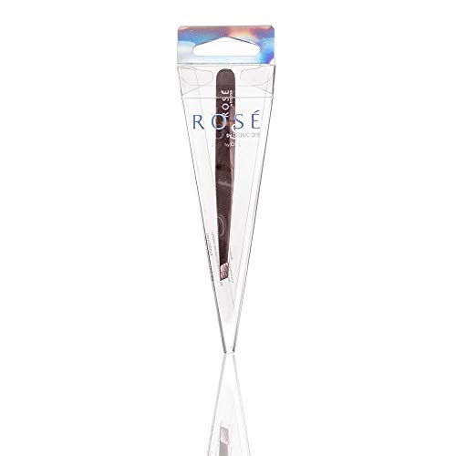 Basicare 7113 Rose Gold Slant Tweezer, Stainless Steel, Pink