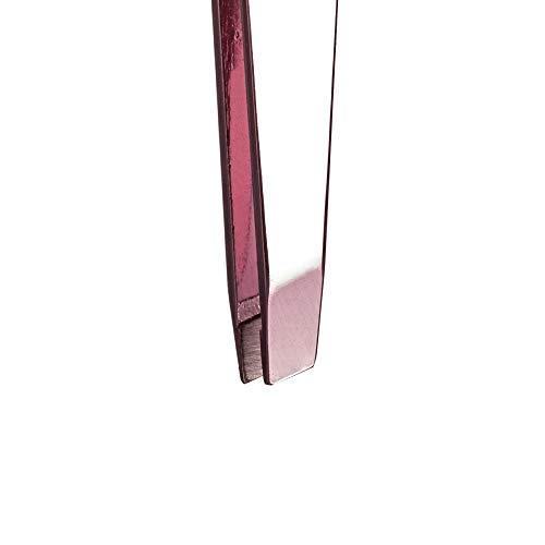 Basicare 7113 Rose Gold Slant Tweezer, Stainless Steel, Pink