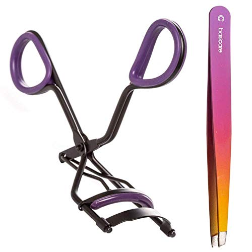 Basicare Deluxe Curler & Tweezer Duo Gift Set - Eyelash Curler with Silicone ...