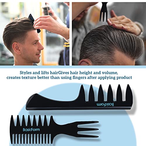 BasicForm Styling Hair Brush and Comb Set for Men, Vent Brush Round Hair Roll...