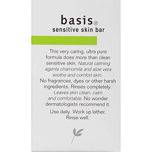 Basis Sensitive Skin Bar Soap - Body Wash Bar Cleans and Soothes with Chamomi...