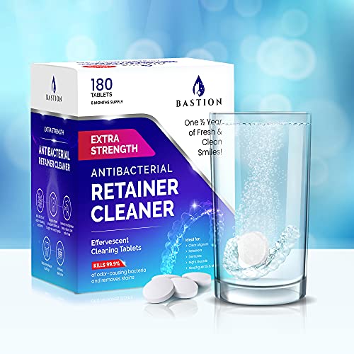 Retainer Cleaner & Denture Cleanser - 180 Effervescent Tablets - 6 Month Supp...