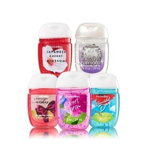 Bath and Body Works Anti-Bacterial Hand Gel 5-Pack PocketBac Sanitizers, Asso...
