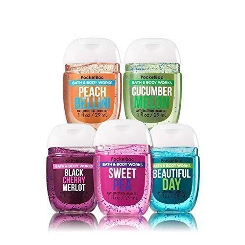 Bath and Body Works Anti-Bacterial Hand Gel 5-Pack PocketBac Sanitizers, Asso...