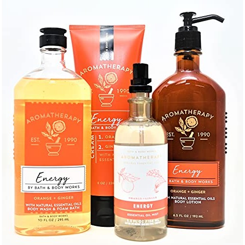 Bath and Body Works Aromatherapy ORANGE GINGER Deluxe Gift Set - Body Cream -...