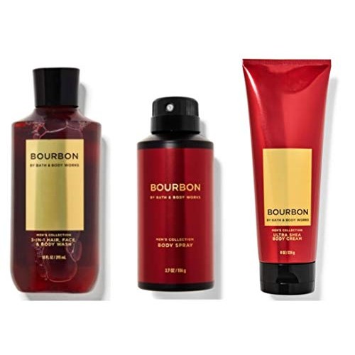 Bath & Body Works Bourbon - Ultra Shea Body Cream 8 oz, 2-in-1 Hair + Body Wa...