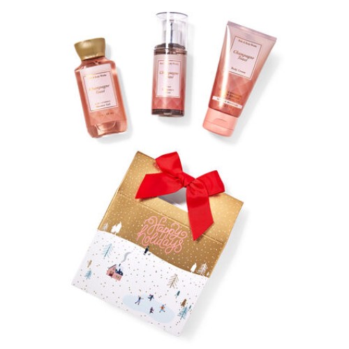 Bath & Body Works CHAMPAGNE TOAST Mini Gift Box Set Travel Size Shower Gel - ...
