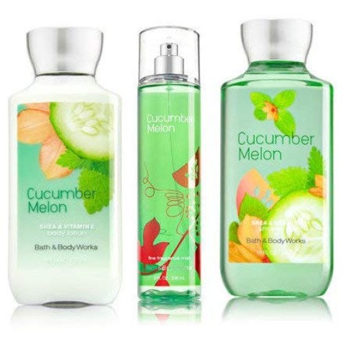 Bath & Body Works Cucumber Melon Gift Set, Body Lotion 8 Fl Oz, Shower Gel 10...