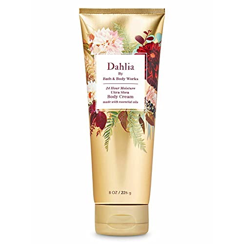 Bath and Body Works Dahlia 24 Hour Moisture Body Cream 8 Ounce Full Size Gold...