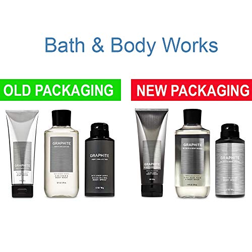 BATH AND BODY WORKS, GIFT SET GRAPHITE FOR MEN ~ BODY WASH ~ BODY CREAM AND D...