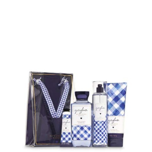 Bath and Body Works GINGHAM Gift Bag Set - Body Cream- Shower Gel - Hand Crea...
