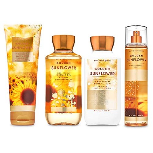 Bath and Body Works GOLDEN SUNFLOWER - Deluxe Gift Set Body Lotion - Body Cre...