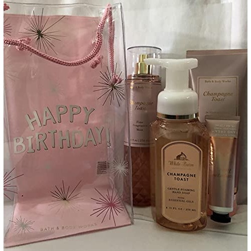Bath and Body Works Happy Birthday Champagne Toast Gift Bag Set, Full Size Bo...